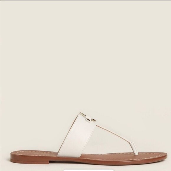 Kate Spade White Chase Leather Thong Sandals - Picture 2 of 9
